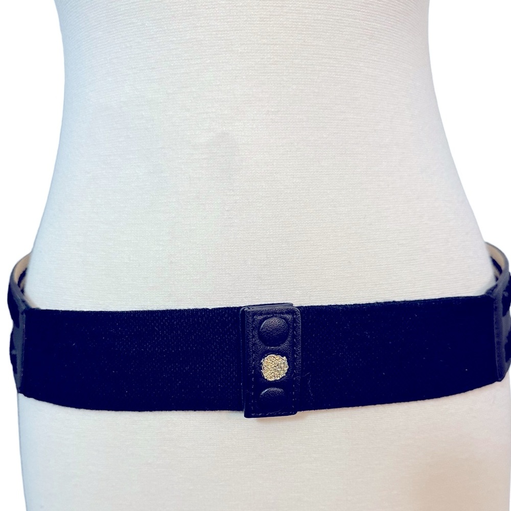 Vince Camuto Womens Belt Stretch Elastic Black Snap  Size M/L Medium Large